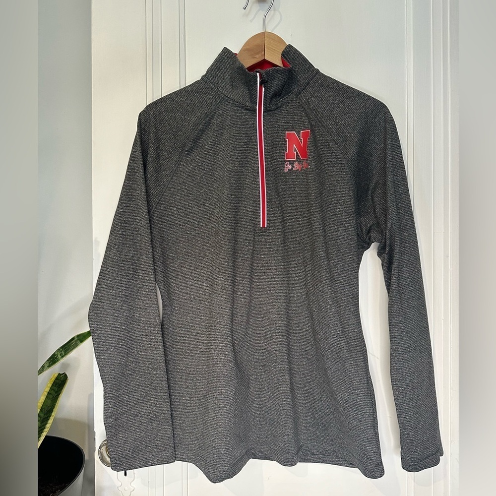 Nebraska Cornhuskers Go Big Red Pullover Long Sleeve Zip women’s fit